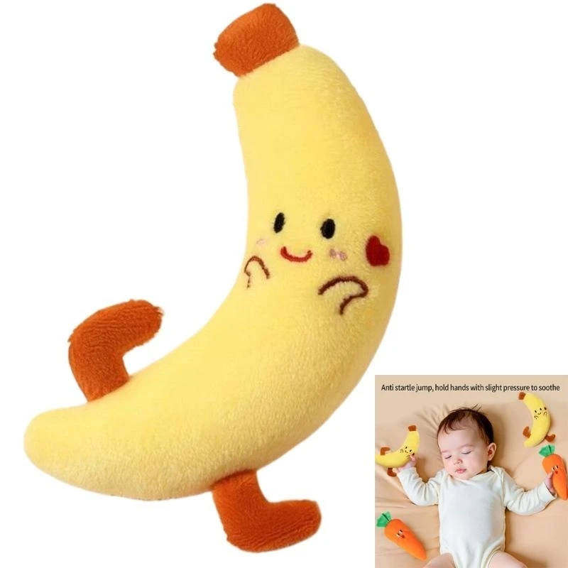 Q0KB Baby Sensory Rattle Toy Toy Lovely Plush Feter Toy para reflexão assustadora Redução