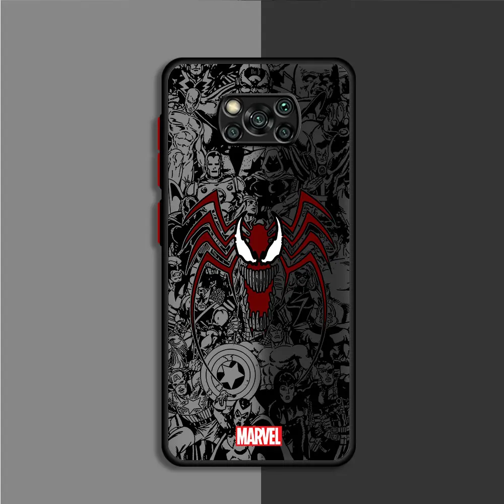 Case for Xiaomi Poco M5 M3 X4 Pro M5s F3 X3 Pro X4 GT X5 Pro X3 NFC C40 Marvel superhero Matte Cover