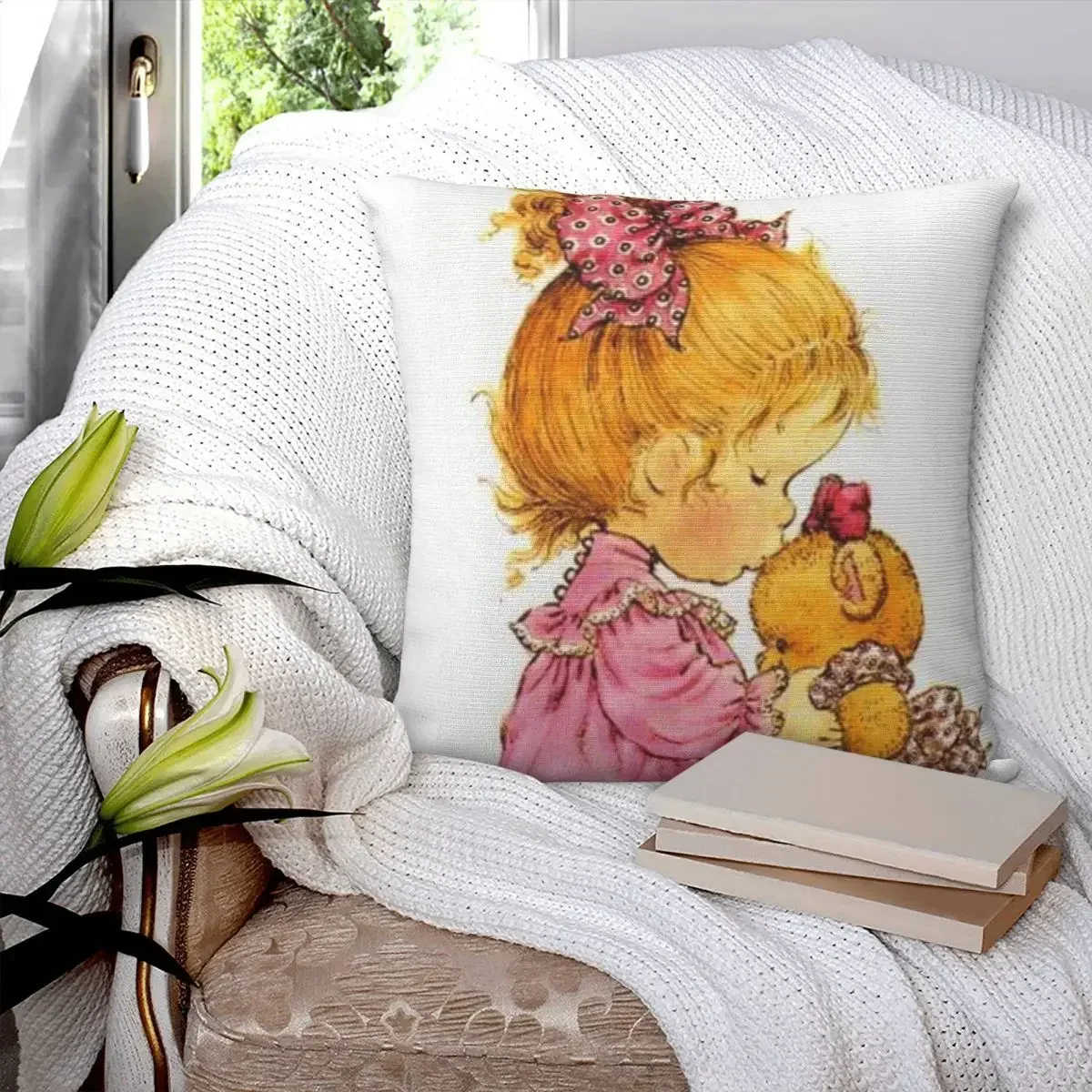 Sarah Kay Swing Girl (3) Square Pillowcase Pillow Cover Polyester Cushion Decor Comfort Throw Pillow for Home Living Room