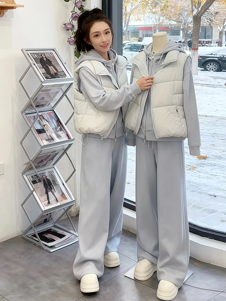 

Faionable Korean Sle Women's Loose Tee-Piece Set High-End Casual Wear Breathable Midweight Winter Collection