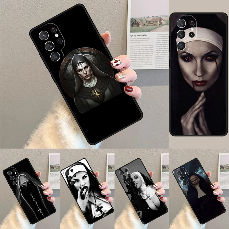 Cover For Samsung Galaxy S24 Ultra S21 S22 S8 S9 S10E Note 10 20 Plus FE S23 Sister Nun Phone case Coque