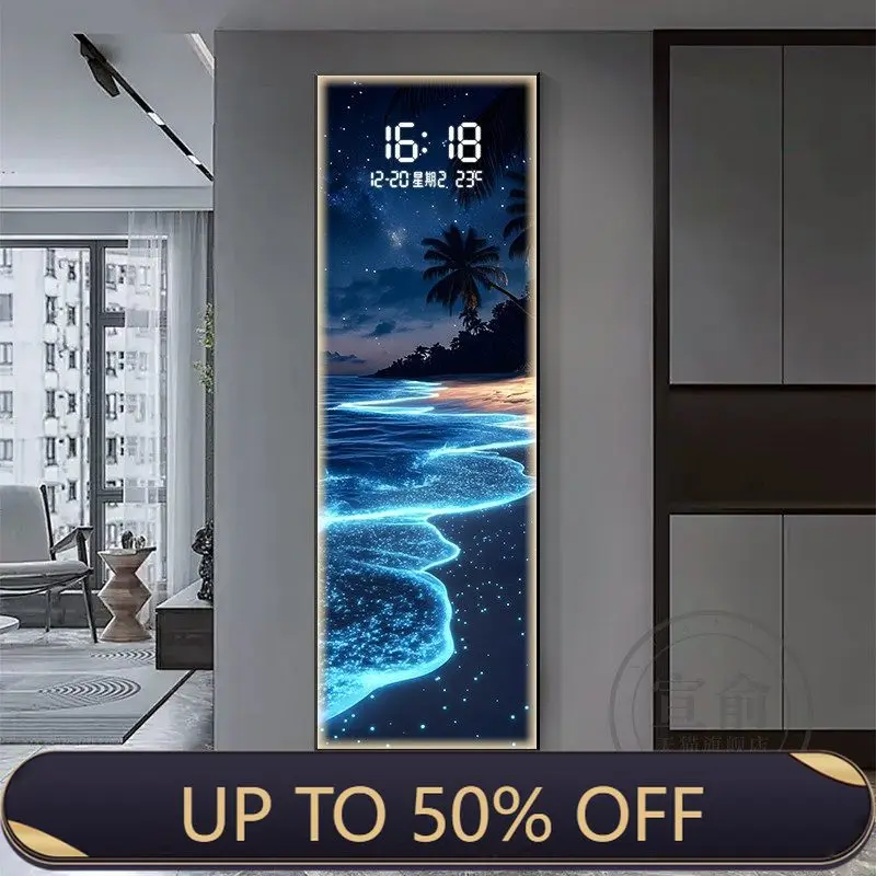 Modern Electronic Clock LED Wall Lamp For Living Room Entrance Corridor Study Hotel Plane Painting Home Decorations Mural Light