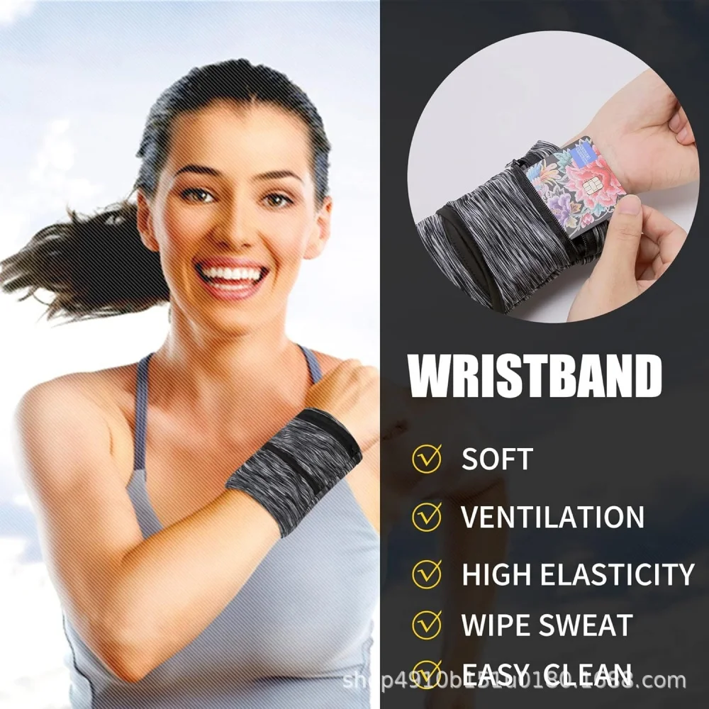 Zipper Running Wrist Bag Lightweight Phone Key Card Pouch Sweatproof Gym Fitness Sports Cycling Armband Arm Bag