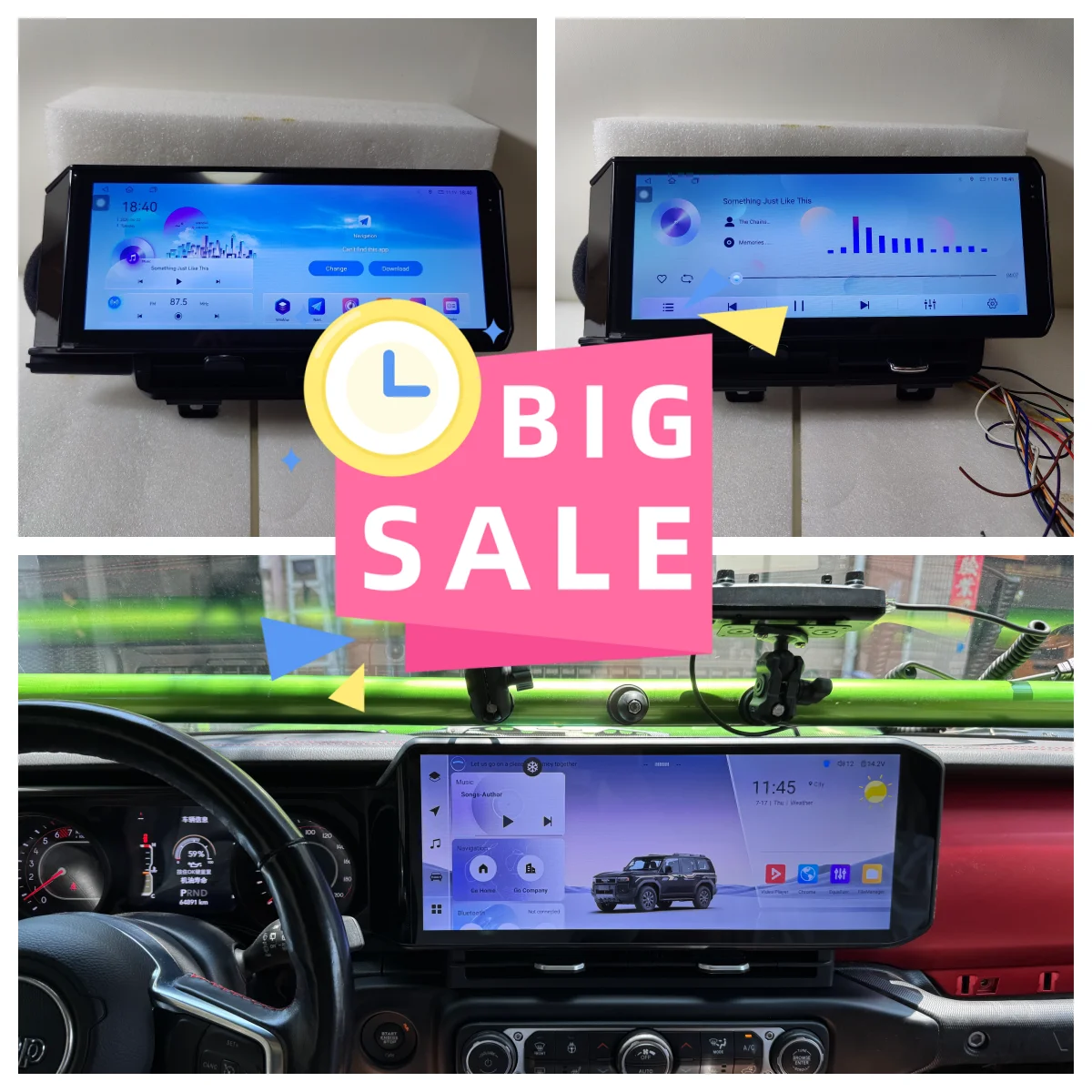 

YHKK Auto Android QLED Screen For Jeep Wrangler 2018-2022 Android 13.0 Wireless CarPlay Stereo GPS Car Radio Multimedia 4G WIFI