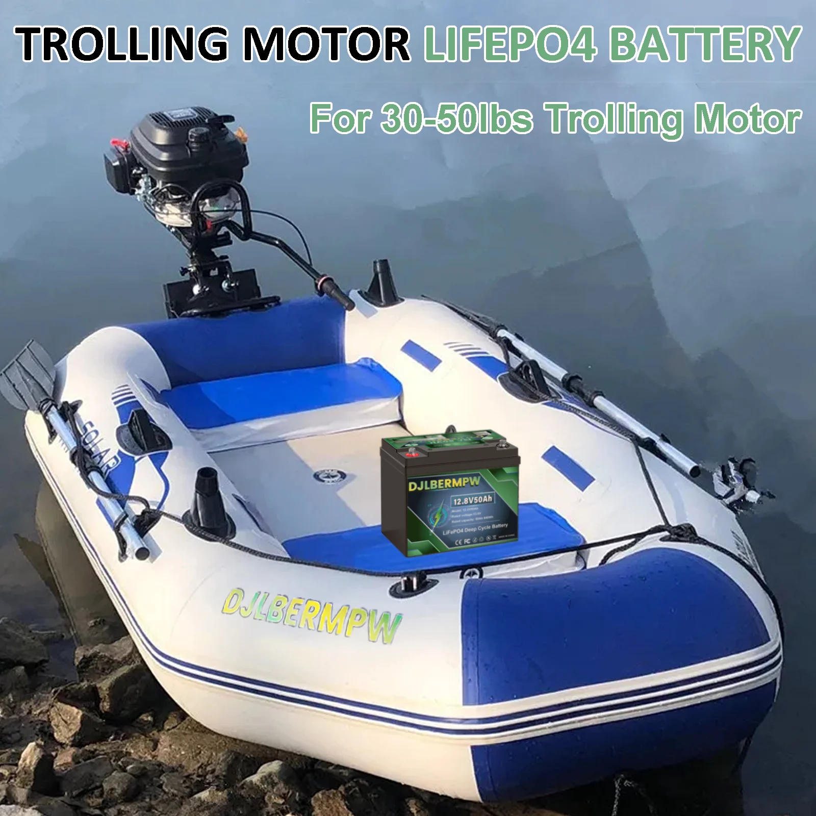 DJLBERMPW 12v 50ah lifepo4 Akkumulátor Lítium Bevasal Foszfát Ketrecek óra 50A BMS számára Tengerészet Villantós horgászat motoros Lakóautó napelemes Golf carts