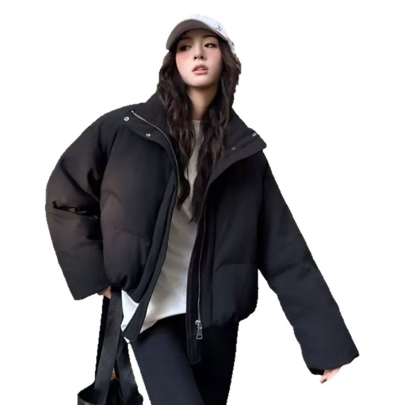 여성용 숏 다운 재킷 2025 겨울 패션 출퇴근 스타일 우아한 두꺼운 다용도 슬림 따뜻한 코트 트렌디