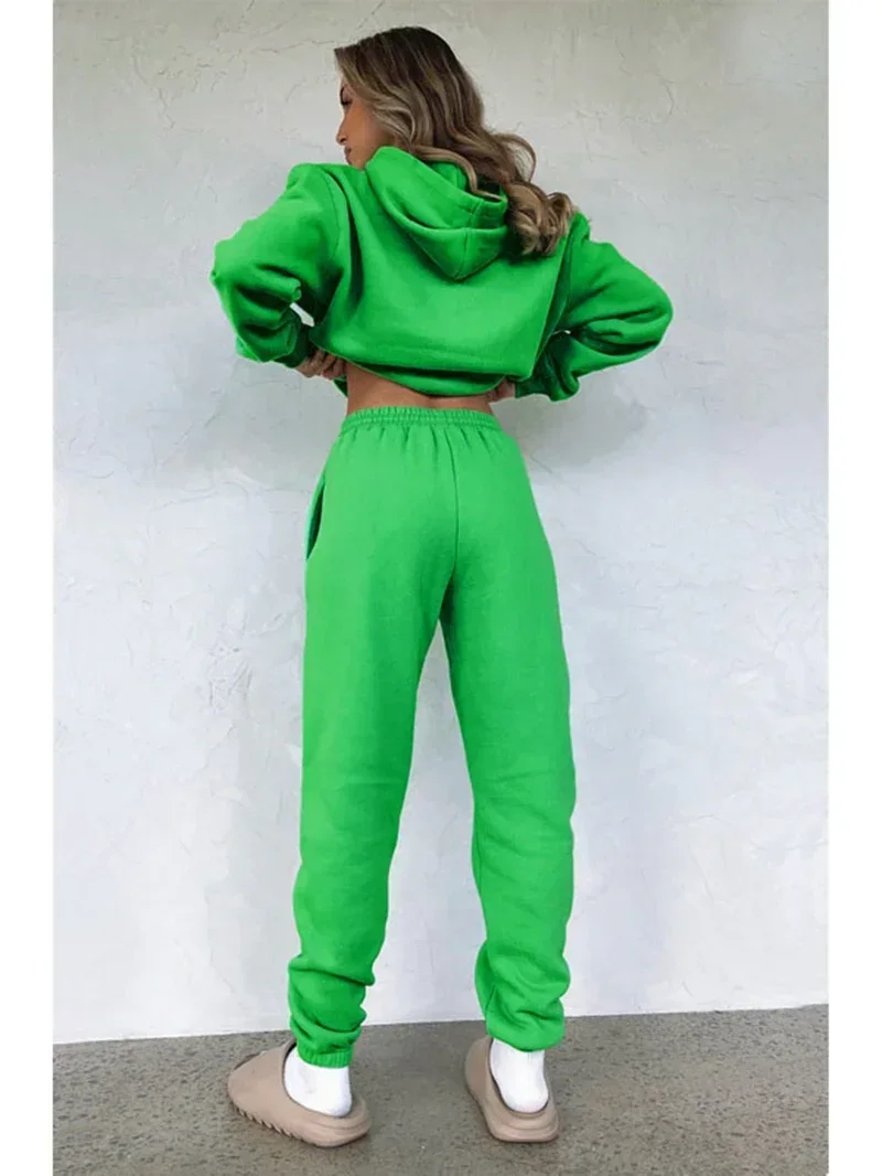 Streetwear 2-teiliges Set Damen Outfit Herbstkleidung Damen Kapuzenpullover Sweatshirt Top und Hose Sets Lässige Trainingsanzüge Damen Set