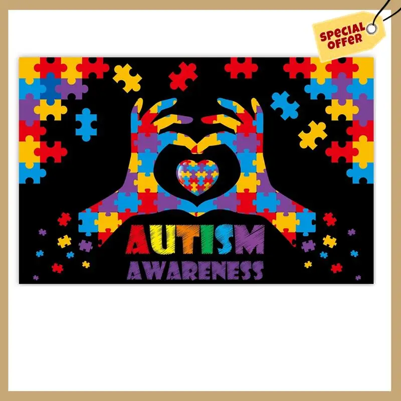 180X115 см фон для фотосъемки ткань мир день аутизма баннер фон головоломка вечеринка сцена установка фон ткань прочный