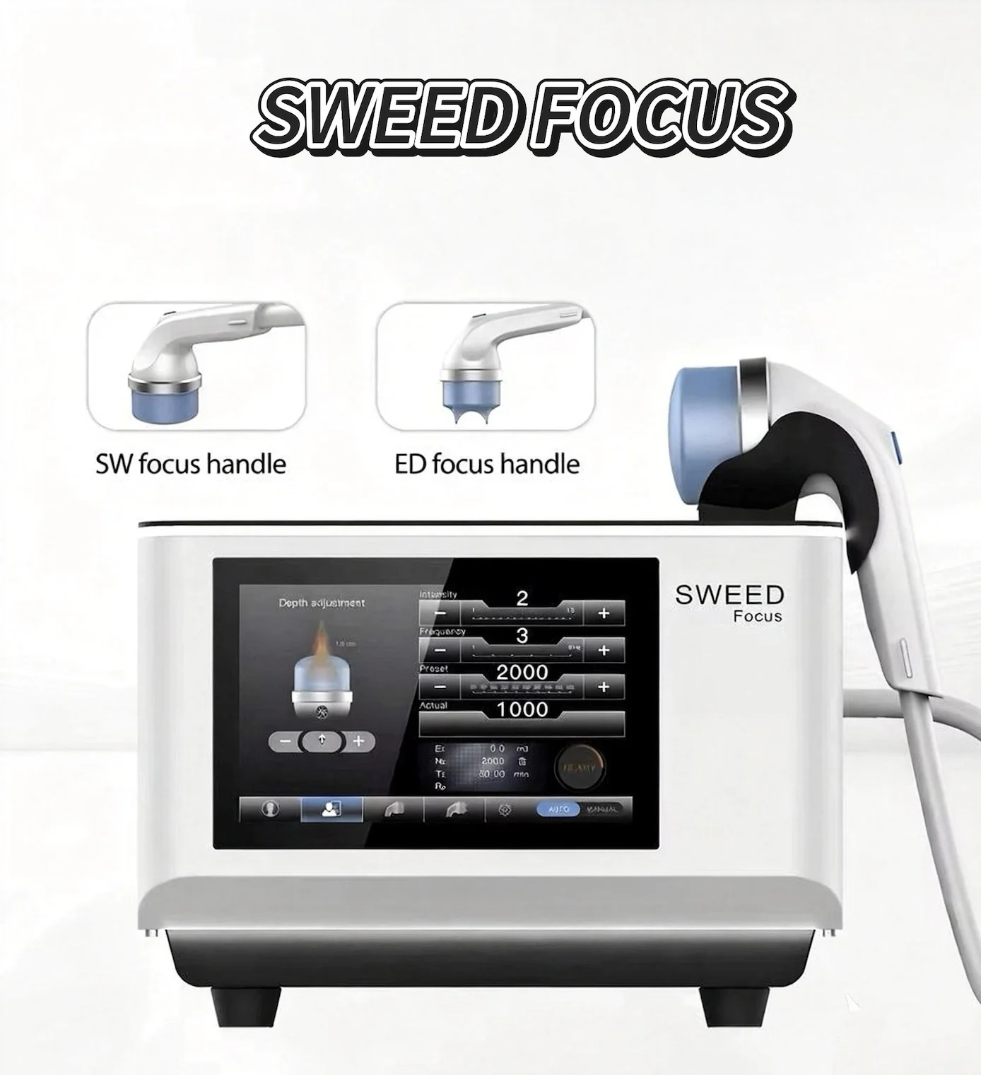 Sweed Focused Shockwave Therapy Machine Body Pain Relief Focus Shockwave Physiotherapy Device for Deep Fasciitis Therapy