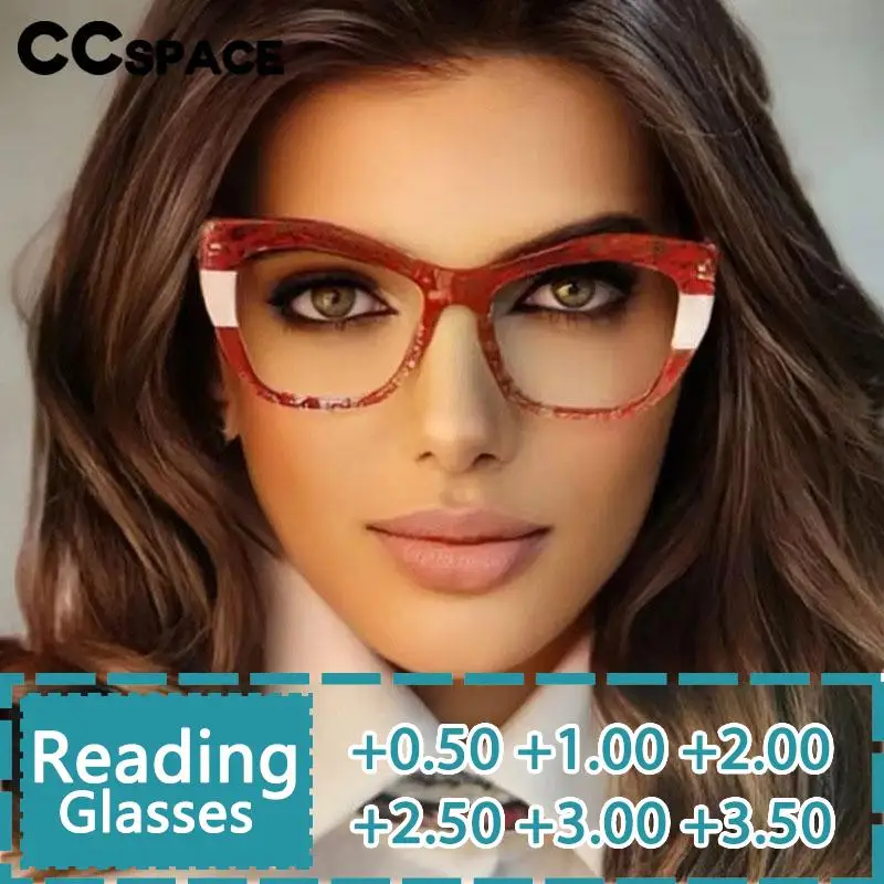 R57577 Retro Color-Blocked Optical Reading Glasses Lady Casual Cat Eye Presbyopia Eyeglasses Diopter +50+100+150+200+250+300+350