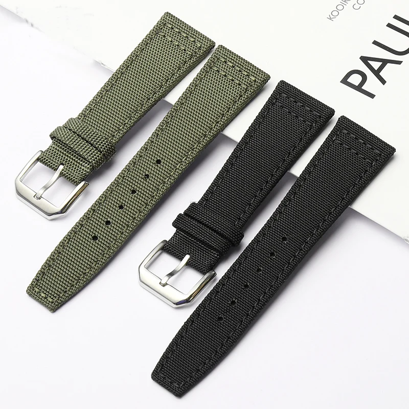 

Nylon Canvas Watchband For IWC PILOT Portugal Portofino Watch Strap 20mm 21mm 22mm Bracelet armygreen Blue Men Wrist Belt