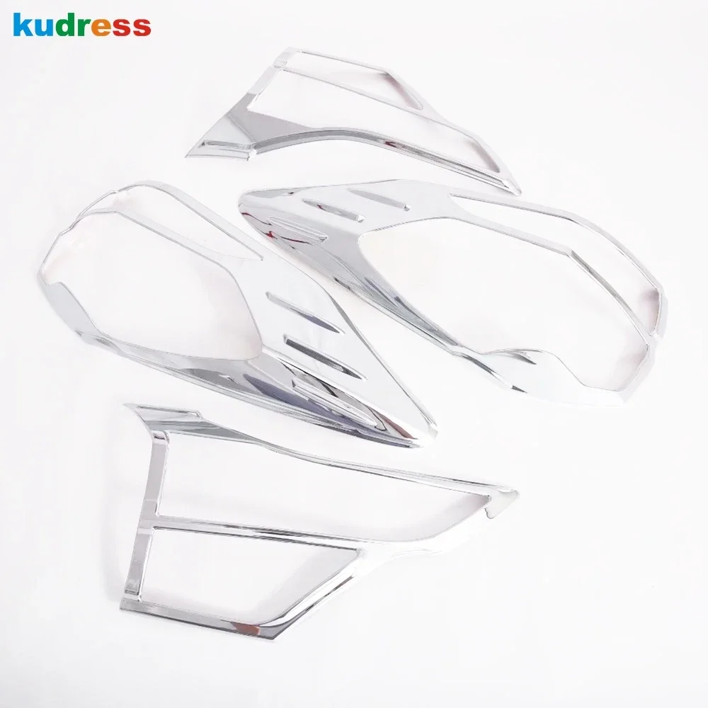 For Toyota Rush 2018 2019 2020 2021 2022 2023 2024 Chrome Car Rear Tail Light Lamp Cover Trim Taillights Bezel Trims Accessories