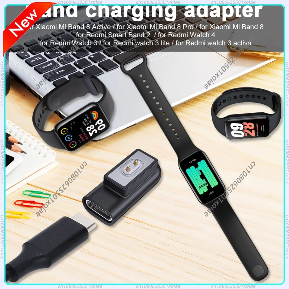 USB-C 90 Degree Magnetic Charging Adapter for Xiaomi Mi Band 8 Pro/8 for Redmi Watch 4 3 Smart Band 2 Watch Charger Connector