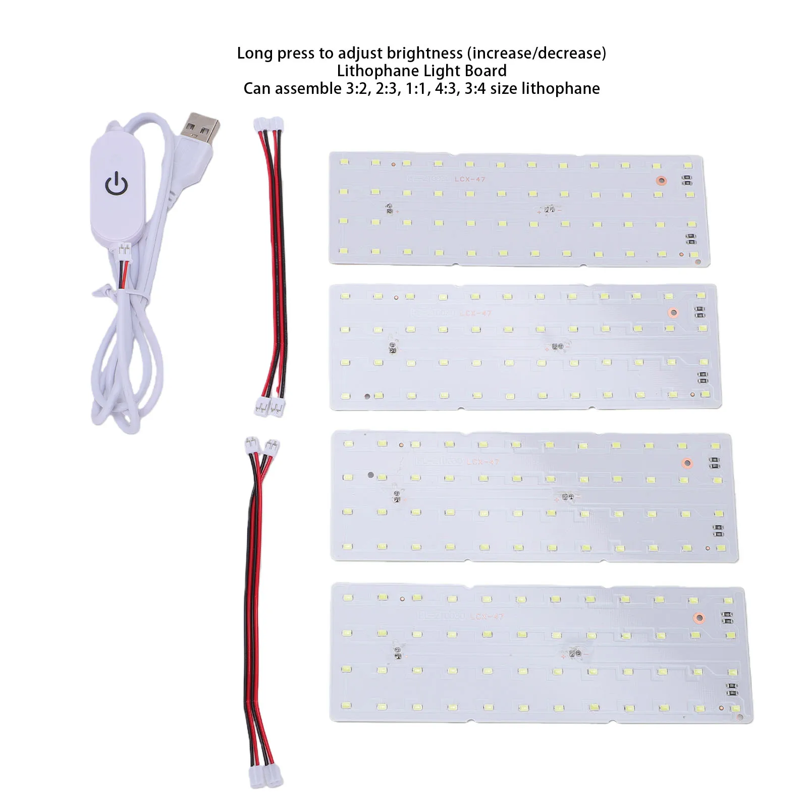 4 Sets CMYK LED Backlight Board Fit for Bambu  A1 Mini 3D Printer Lithophane PCB Light Board with Connecting Cables