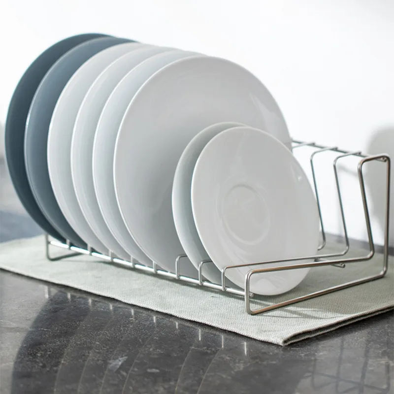 

1pcs Stainless Steel Dish Rack Kitchen Organizer with Utensil Holder & Drain Board Space Saving Countertop Storage