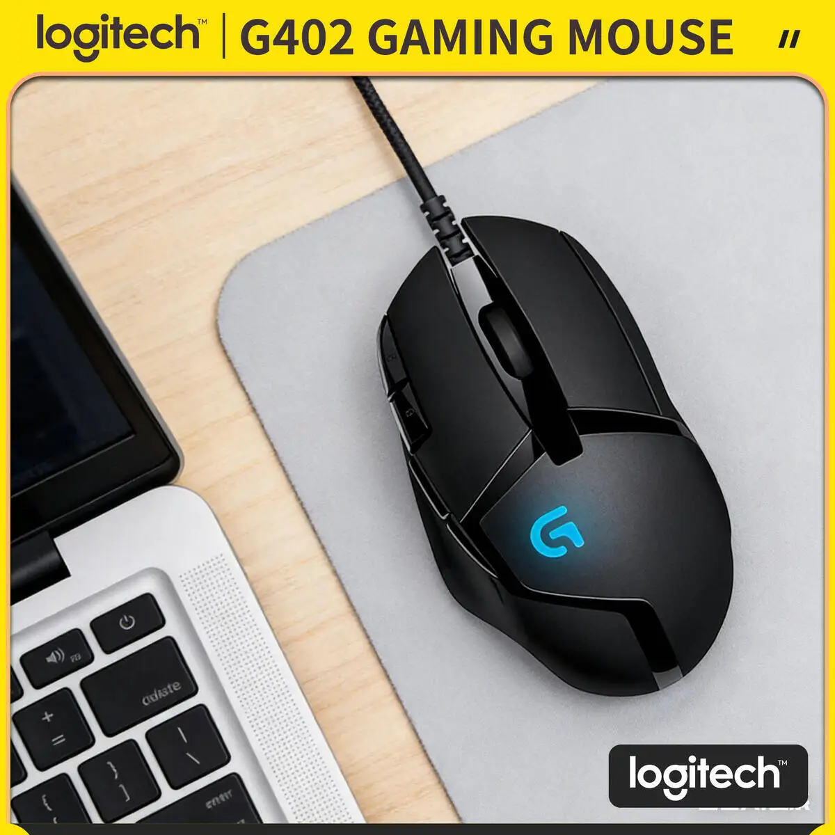 

Проводная игровая мышь Logitech G402 Hyperion Fury с двигателем Fusion 4000 точек на дюйм и 8 кнопками, подходит для игровых ПК, ноутбуков, игр