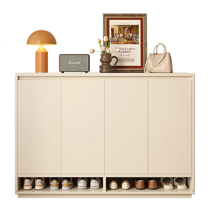 

Cream Wind Solid Wood Shoe Cabinet Home Door 2025 New Popular Home Entry Entrance Cabinet Integrated Storage Locker