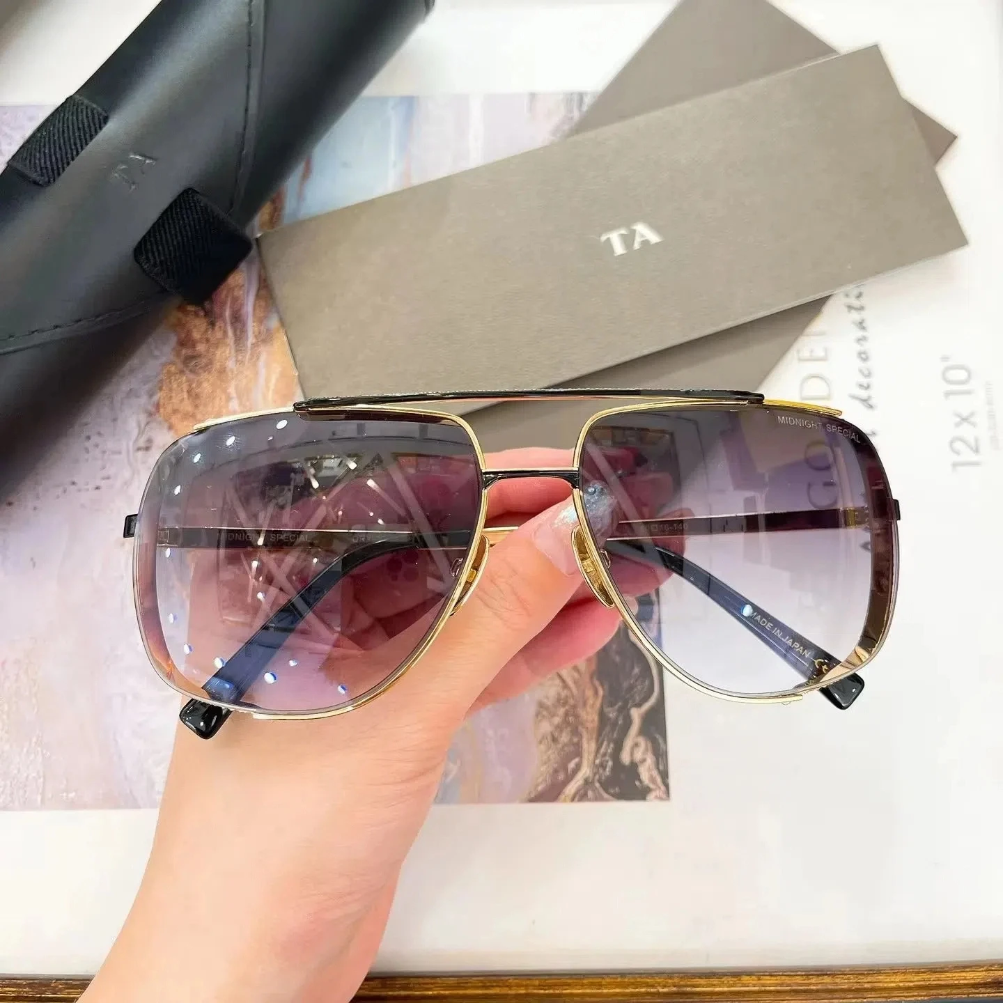 

Original Factory For DIYTA DT MIDNIGHT SPECIAL DRX-2010 With Brand Box Classic Gradient Purple Lenses Retro Men Women Sunglasses