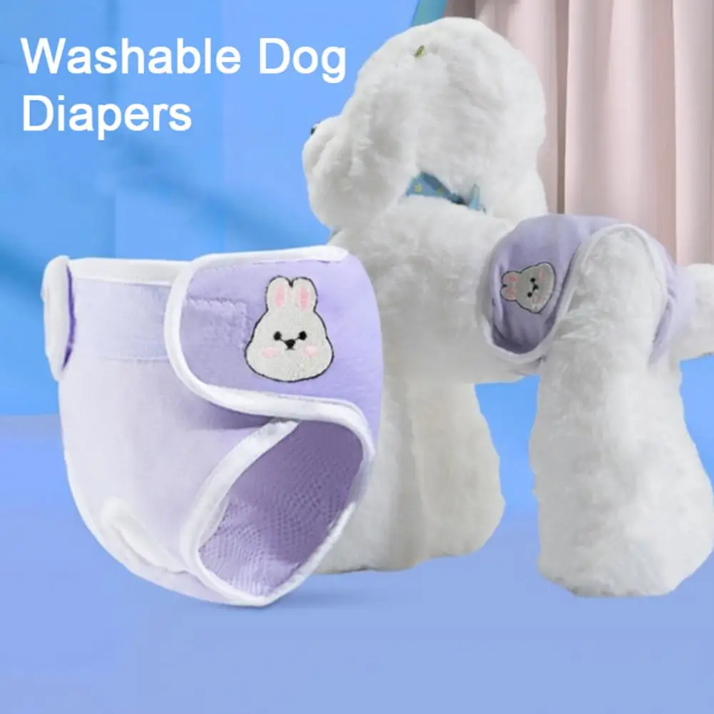 Comfortable Dog Period Panties Pet Menstrual Pants for Female Dogs Breathable Cotton Shorts with Cartoon Patterns Cat Diapers