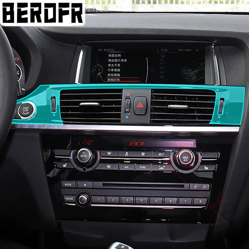 Car Interior Cover Trim Gear Shift Center Console Transparent TPU Protective Film Stickers for BMW X3 X4 F25 F26 Accessories