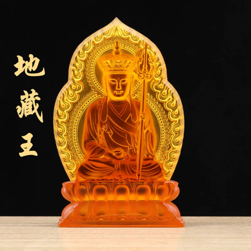 Traditional Wax-Resistant Glazed Ksitigarbha Temple Worship Relief Buddha Statue Ornament Customizable for Wal