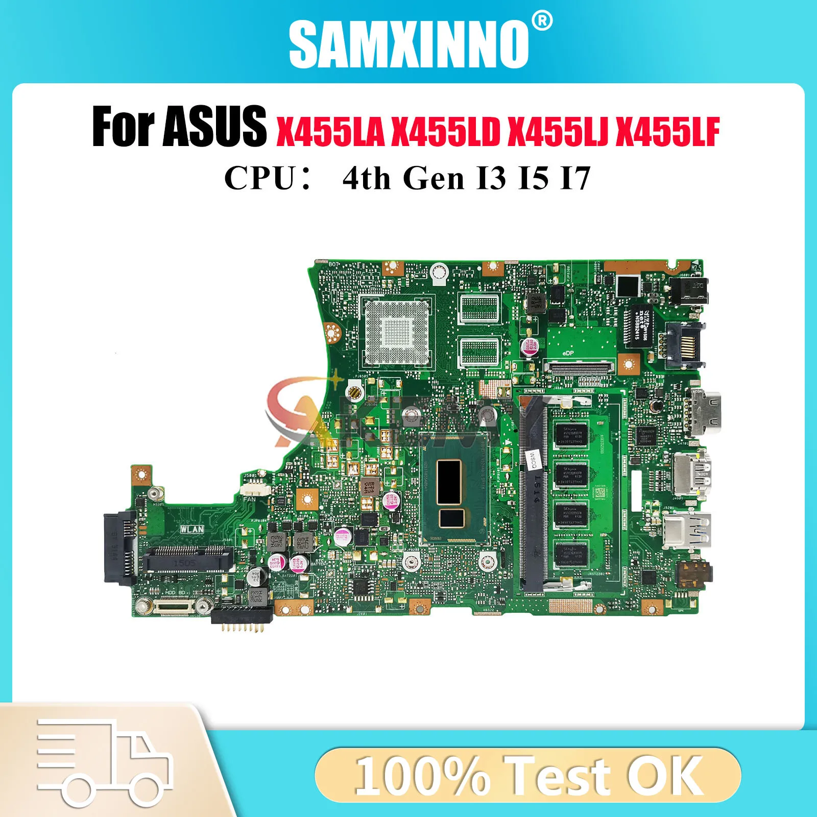 

X455LA Материнская плата для ноутбука ASUS X455LB X455LD K455L A455L X455LNB X455L X455LN X455LF X455LJ X455LAB Материнская плата I3 I5 I7 CPU
