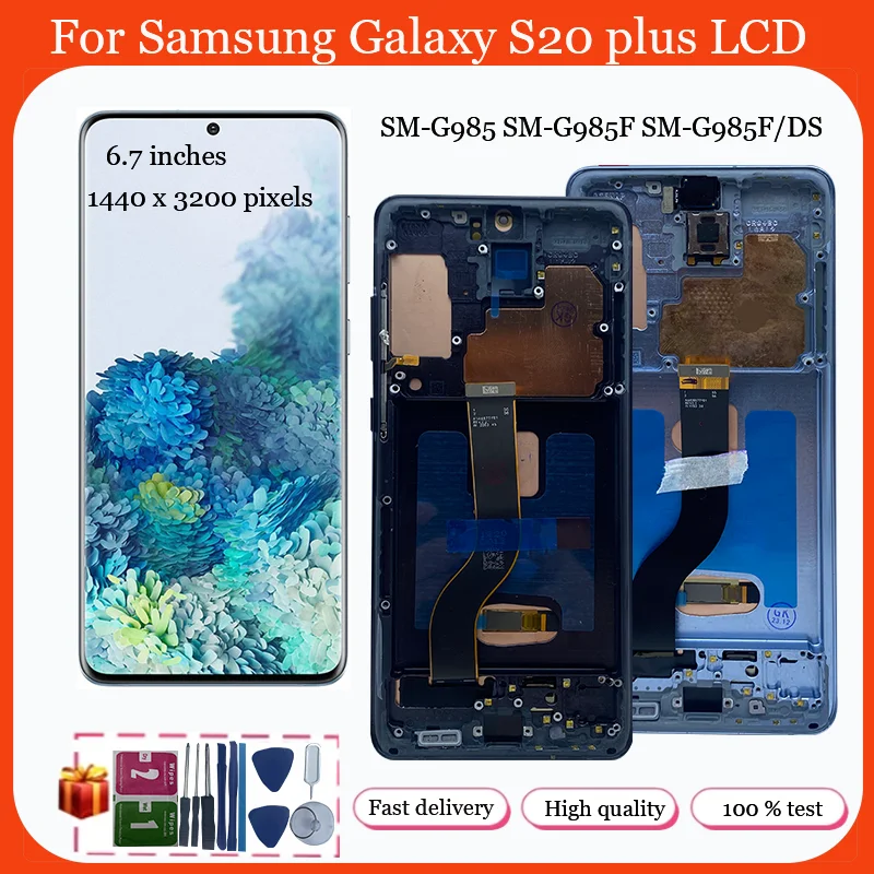 

Amoled For Samsung Galaxy S20 Plus LCD Display 6.7" Samsung S20+ G985F/DS G986B Display LCD Touch Screen for samsung s20 Plus 5G