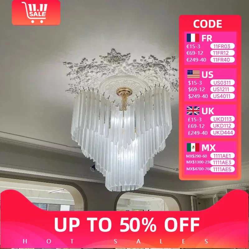 Vintage Pendant Lighting Glass led Home Decor Taper Ceiling Lamps Indoor Classical Luxury Hanging Chandeliers for Living Room