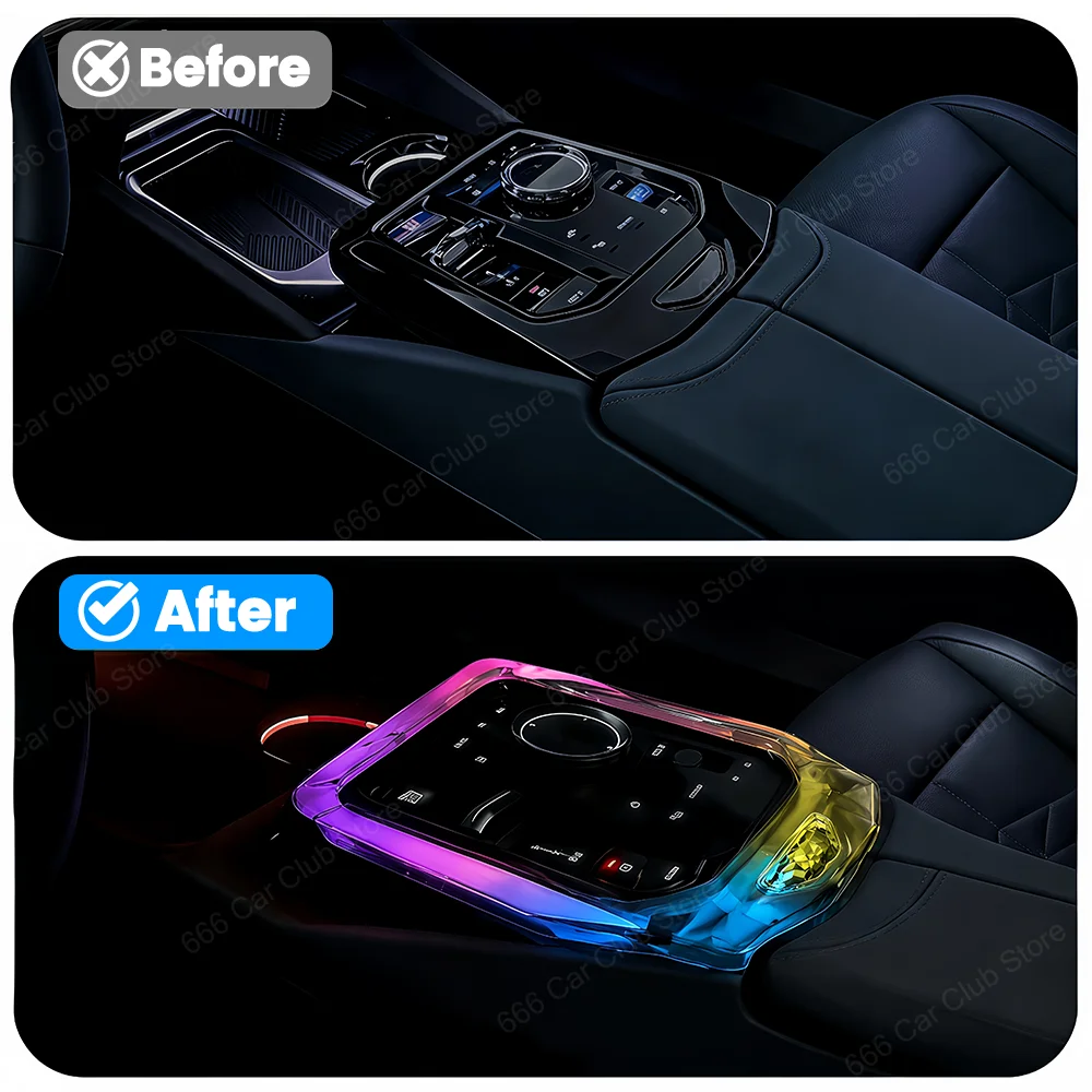 LED Crystal Saddle Light For BMW New 5 Series G60 Car Interior Ambient Lighting Interior Decorative Strip