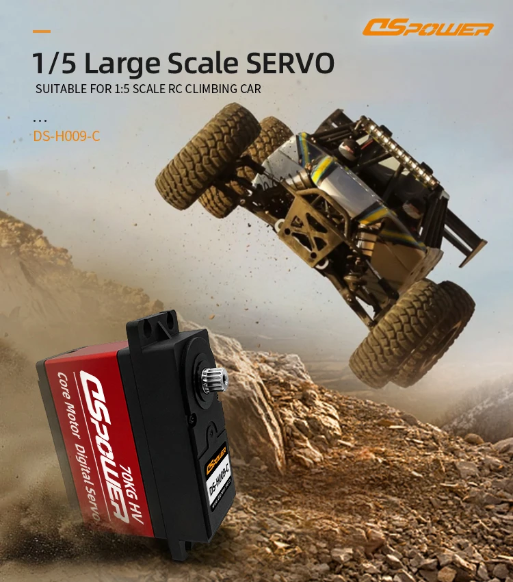 DSPOWER 70KG 180°/300° Waterproof Digital Metal Gear Servo 6.0~7.4V DC for 1:5 RC Model Car Crawler TRX Axial Redcat Boat Robot