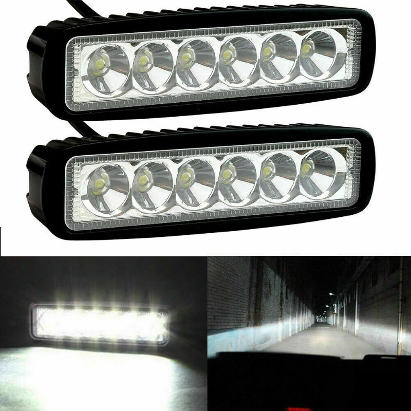 

18W 6LED Car Work Light Waterproof DRL Spotlight High Bright Auto SUV Truck Headlights Driving Lamp 12V 6000K LED Lights for car