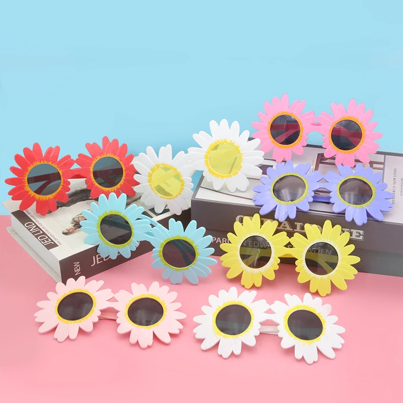 Fashion Children Sunglasses Cute Sun Flower Daisy Sun Glasses Funny Party Dramatic Cosplay Eyewear UV400 Adults Beach Eyeglasses