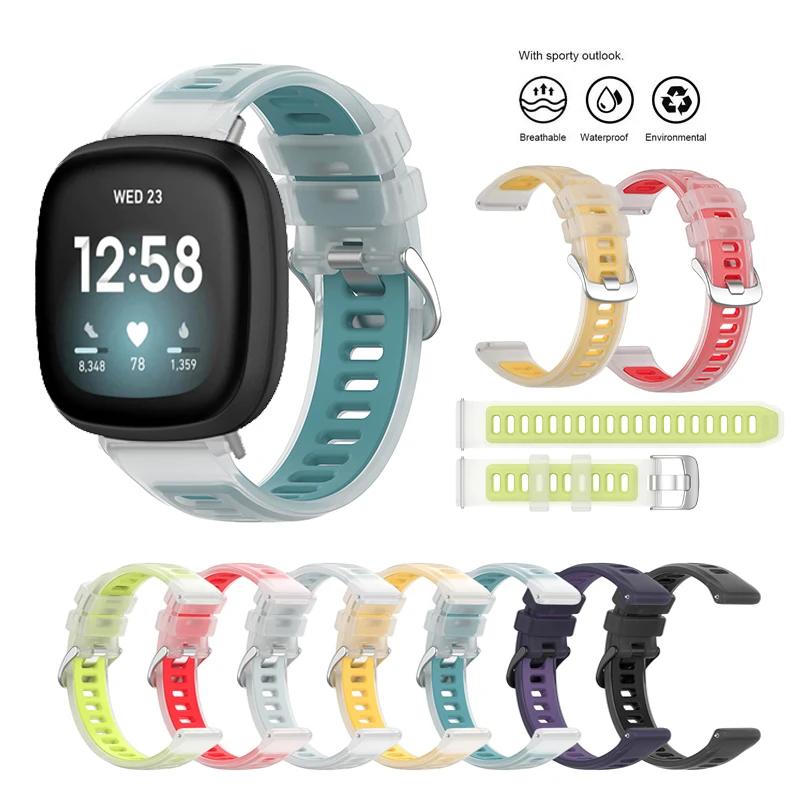 Cinturino in silicone Fashion Jelly Colors per Fitbit Versa 4 3 / Sense 2 / Fitbit Versa 2 / Versa Lite / Versa 1/ SE