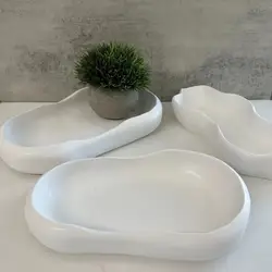 Irregular Oval Storage Tray Silicone Mold Plate Plaster Tray Drip Planter Tray Moulds