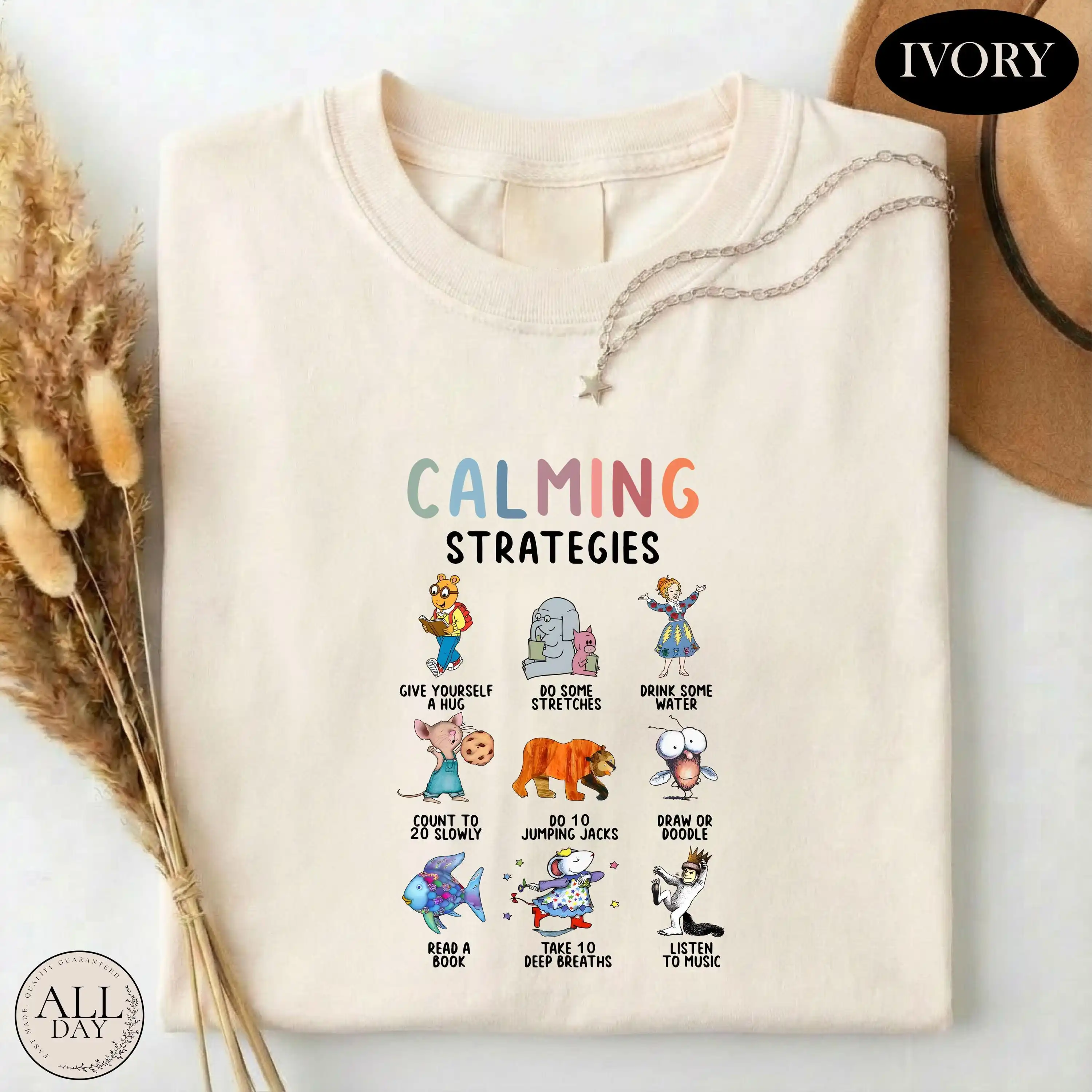 Calming Strategies Shirt, School Counselor Tee, Mental Health Affirmation T-shirt, Children's Book Tshirt, Teacher Top
