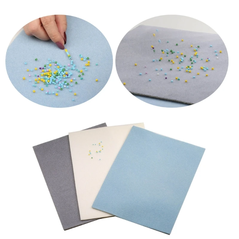E0BF 3Pcs/set Sponge Bead Mats for Beading Art Accessories and Tools Soft Sponge Hand Cushion Bead Pad Non-Slip Soft Mat