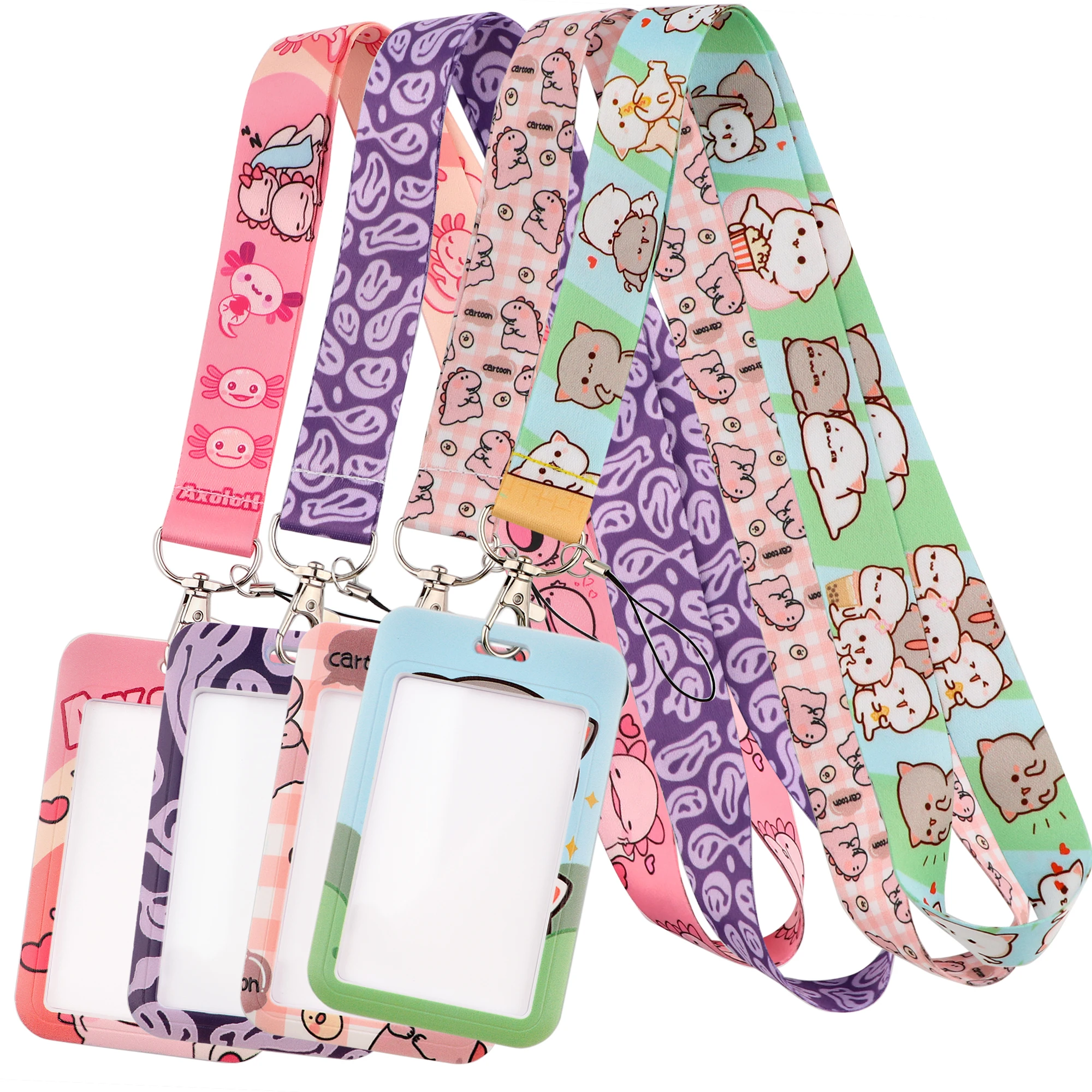 

JF1232 Axolotl Pink Lanyard For Keys Mobile Phone Hanging Rope USB ID Card Badge Holder Keychain DIY Lanyards Cute Lanyard