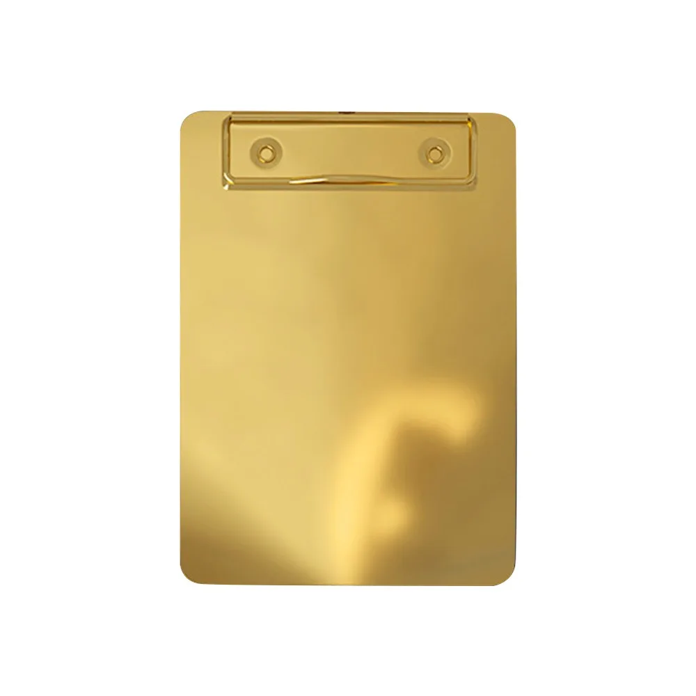 

Stainless Steel A4/A5 File Folder Gold/Silver Hard Writing Clipboard Multifunction Document Filing Organizer