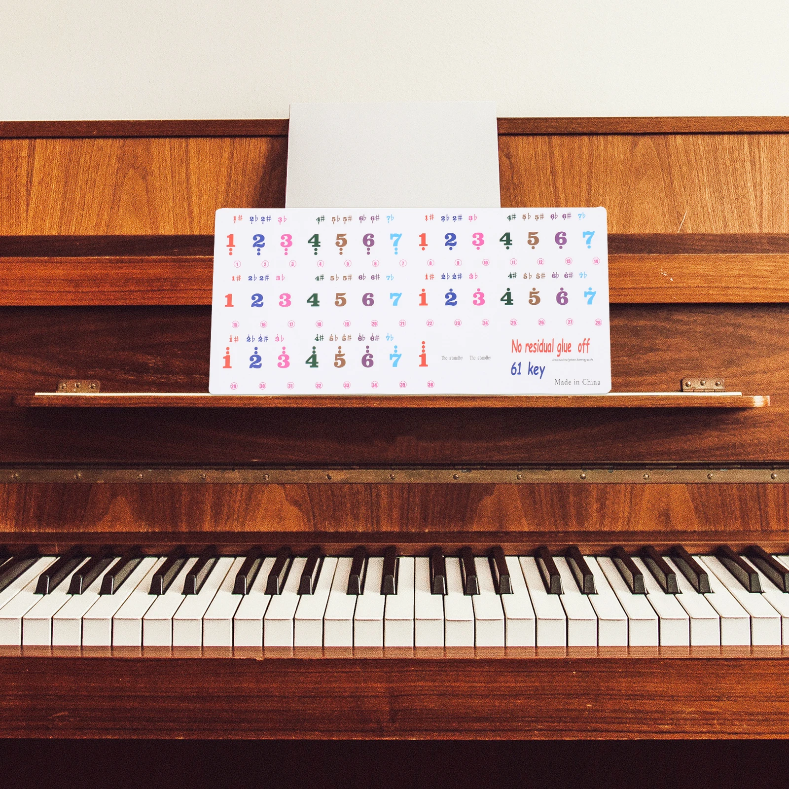 

2 Sheets Piano Keyboard Stickers Beginner Introductory Adhesive Cartoon Decals Effective Learning Tool for Beginners
