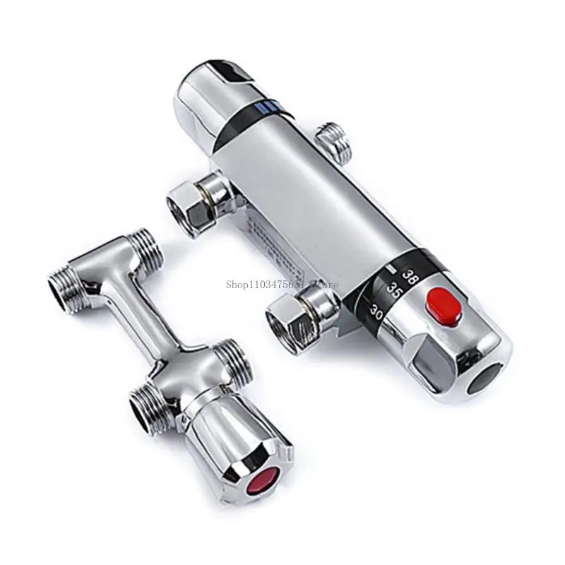 خلاط ثرموستاتي للتحكم في مستوى المياه، صنابير خلاط دش معدنية مثبتة على الحائط #3