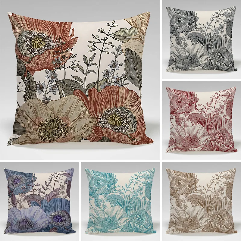 

Home Decor Tropical Art Flower Cushion Decorative Pillow Sofa Pattern Decorative Pillow Case Livingroom Sofa Chair Throw Pillow