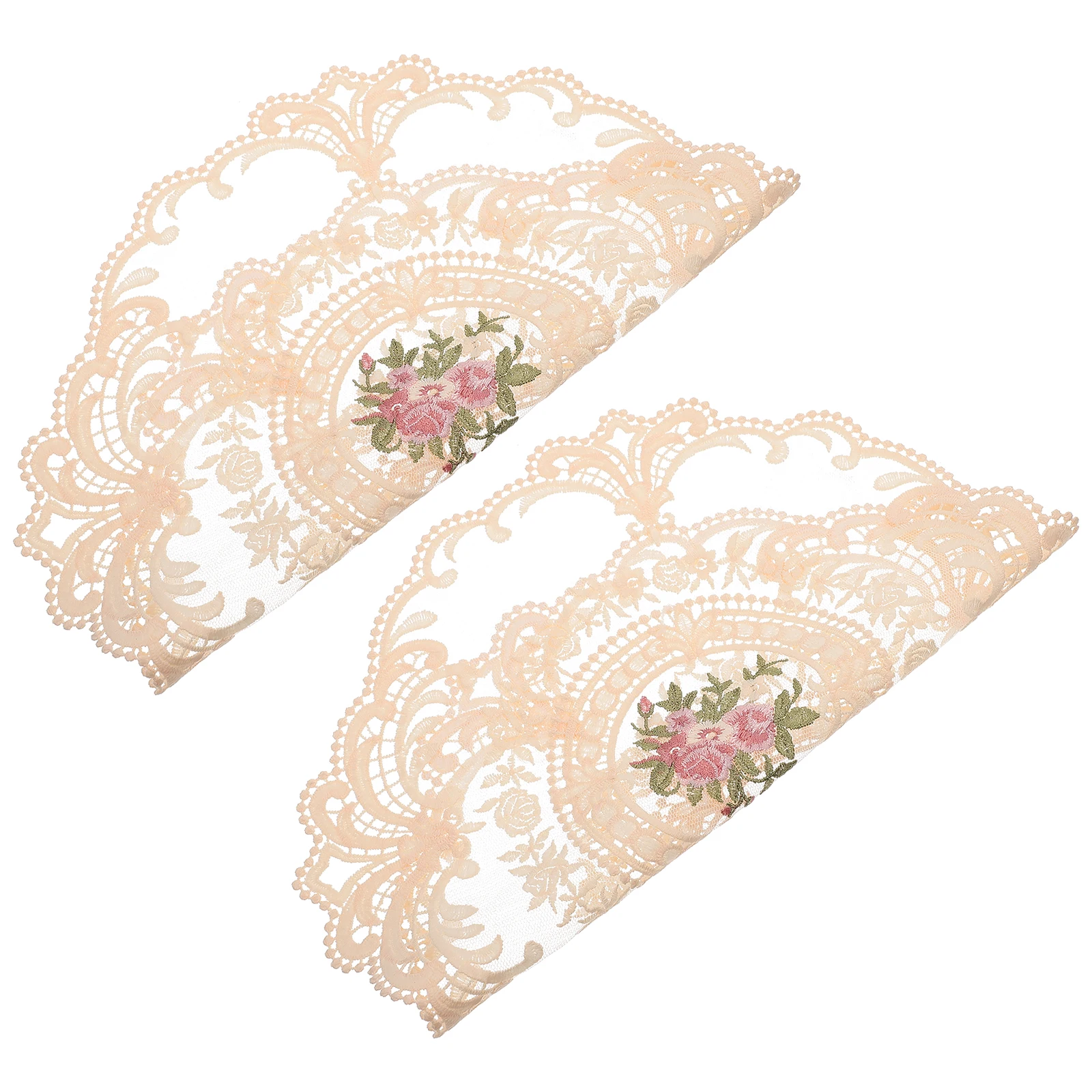 

2Pcs Lace Placemats Practical Table Mats Soft Coasters Photo Props Home Decor Lace Placemat Coaster Coaster