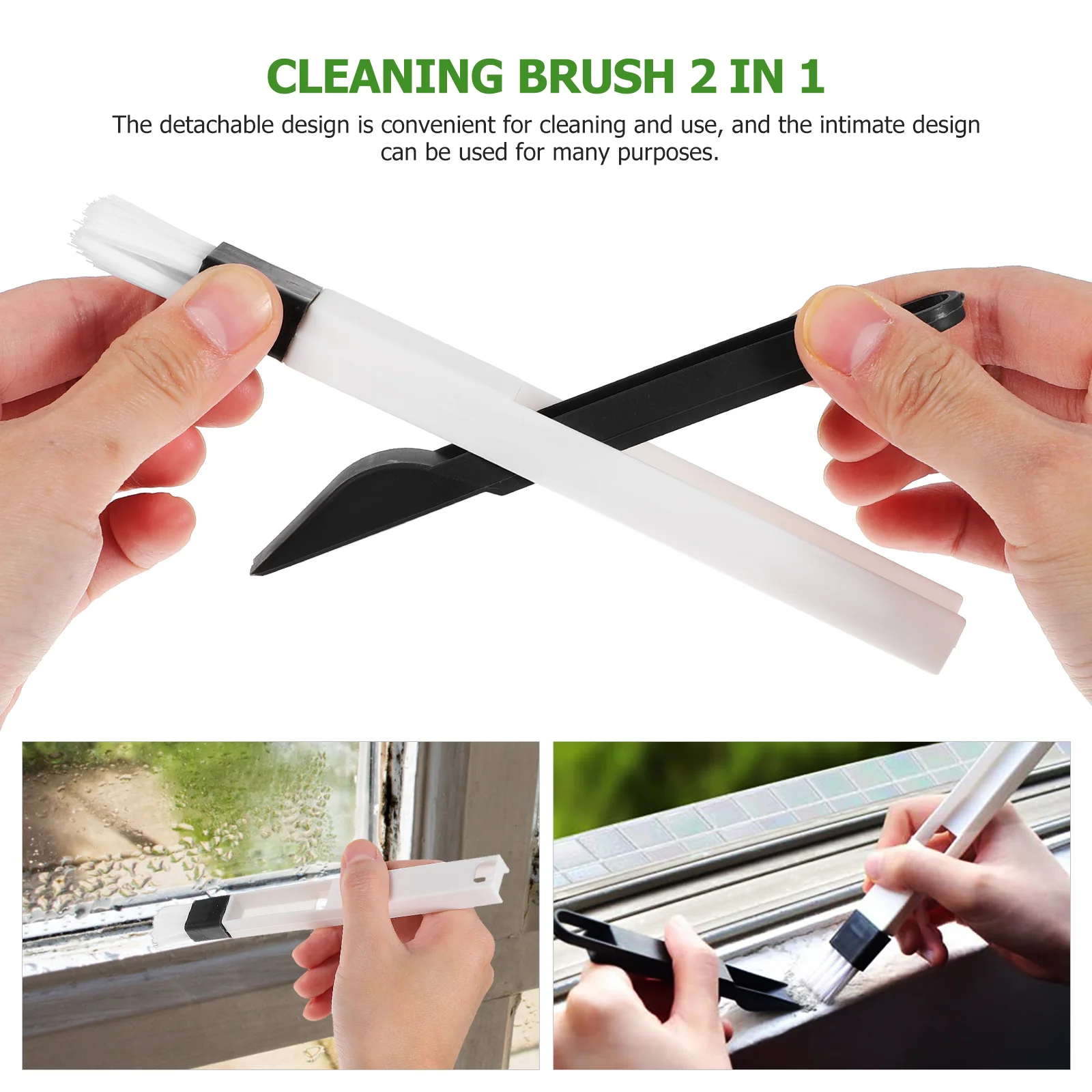 4 Pcs Cleaning Brush Set 2 Green Handheld Brushes 2 Kitchen Bathroom Seam Brushes Home Dorm Office Window Slot Door Rail