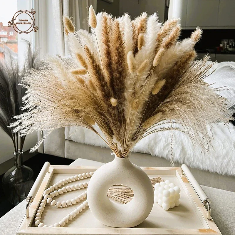 Pampas Dried Flowers Christmas Decoration Home Bunny Tail Grass Wedding Party Supplies Table Decor Accessories Artificial Flower