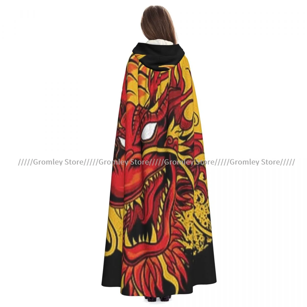 Dragon Head Art Witch Cloak Halloween Cosplay Costume Adult Unisex Cloak Retro Ages Cape