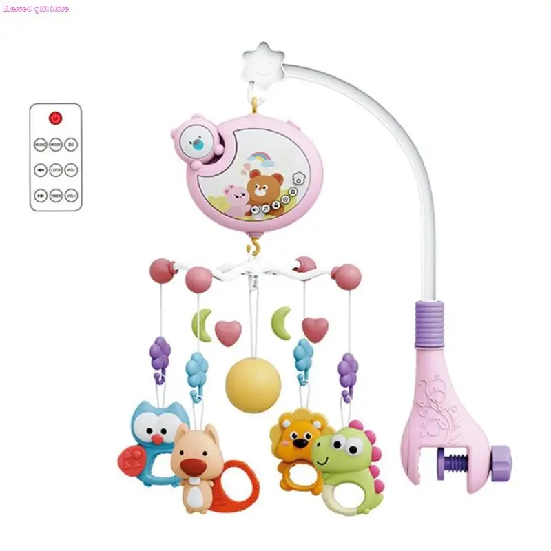 D0JC – jouet Musical pour bébé, avec projecteur d'animaux rotatif, 400 mélodies, Mobile pour berceau à distance