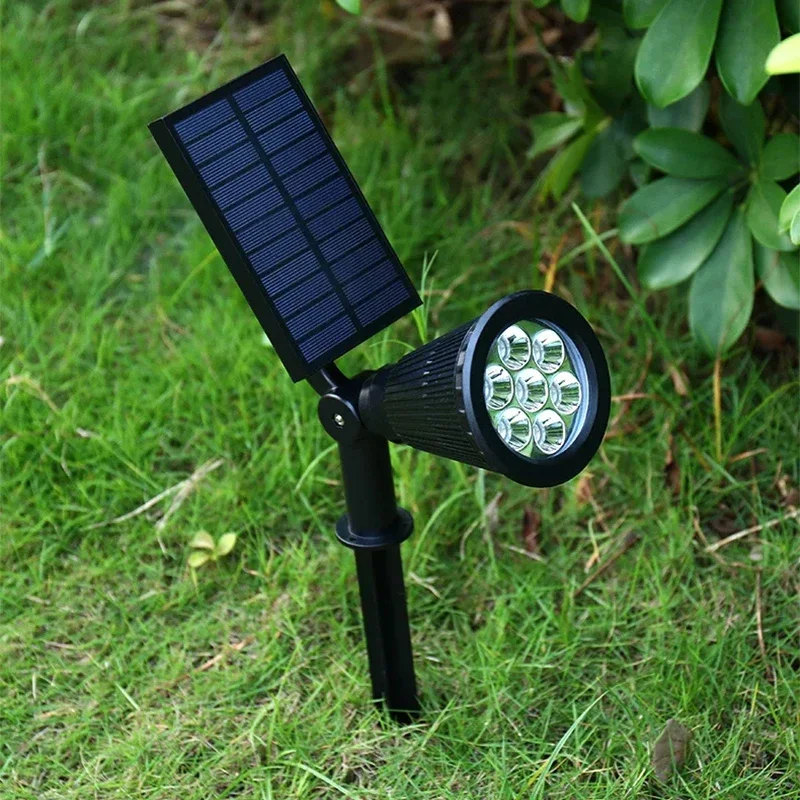 Projecteur Solaire à 4/7 LED Lumineux et Étanche, Éclairage d'Extérieur, Idéal pour une Pelouse, un Jardin ou une Cour