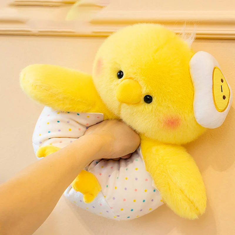 25-65cm Kawaii Chick Plush Toys Soothe Doll Cute Plushie Chicken Birthday Pillow Adult Pet Companion Stuffed Gift for Kid Xmas