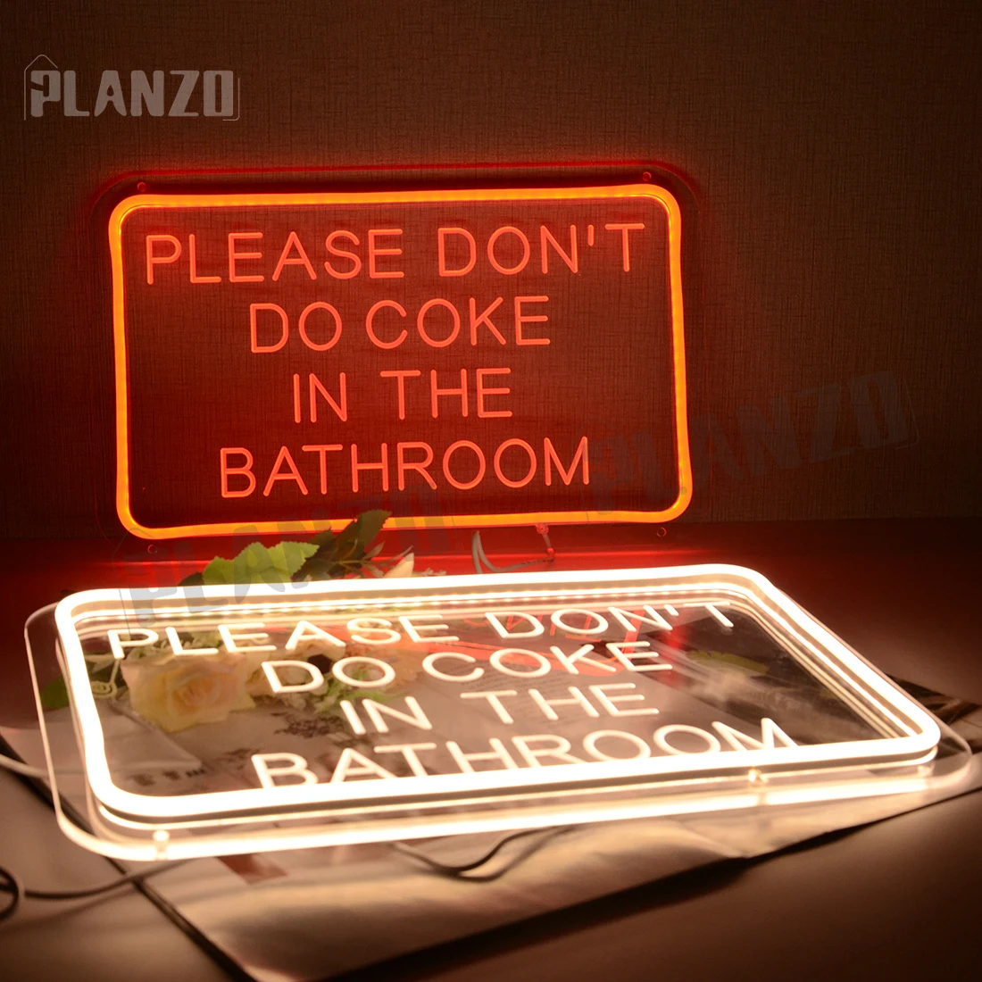 

Please Don't Do Coke In The Bathroom Home Bedroom Bathroom Game Room Red LED Neon Sign USB Bar Store Wall Decor Sign Birthday