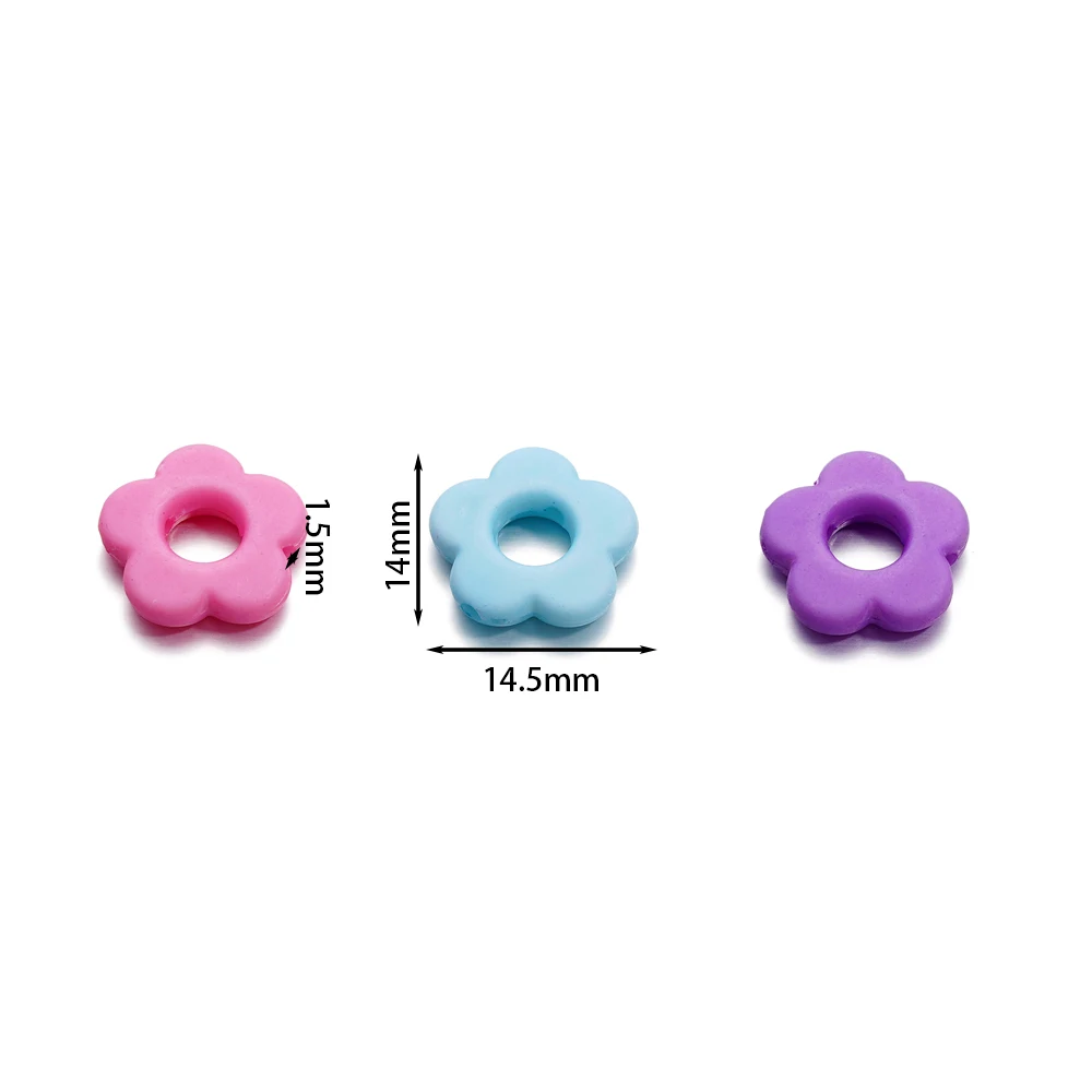 50pcs/Lot Multicolor Acrylic Hollow Flower Beads Loose Bead Spacer Connectors DIY for Jewelry Making Bracelet Earrings Crafts